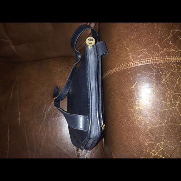 LONGCHAMP PARIS black leather bag.  10in by 12in. - Picture 3 of 6